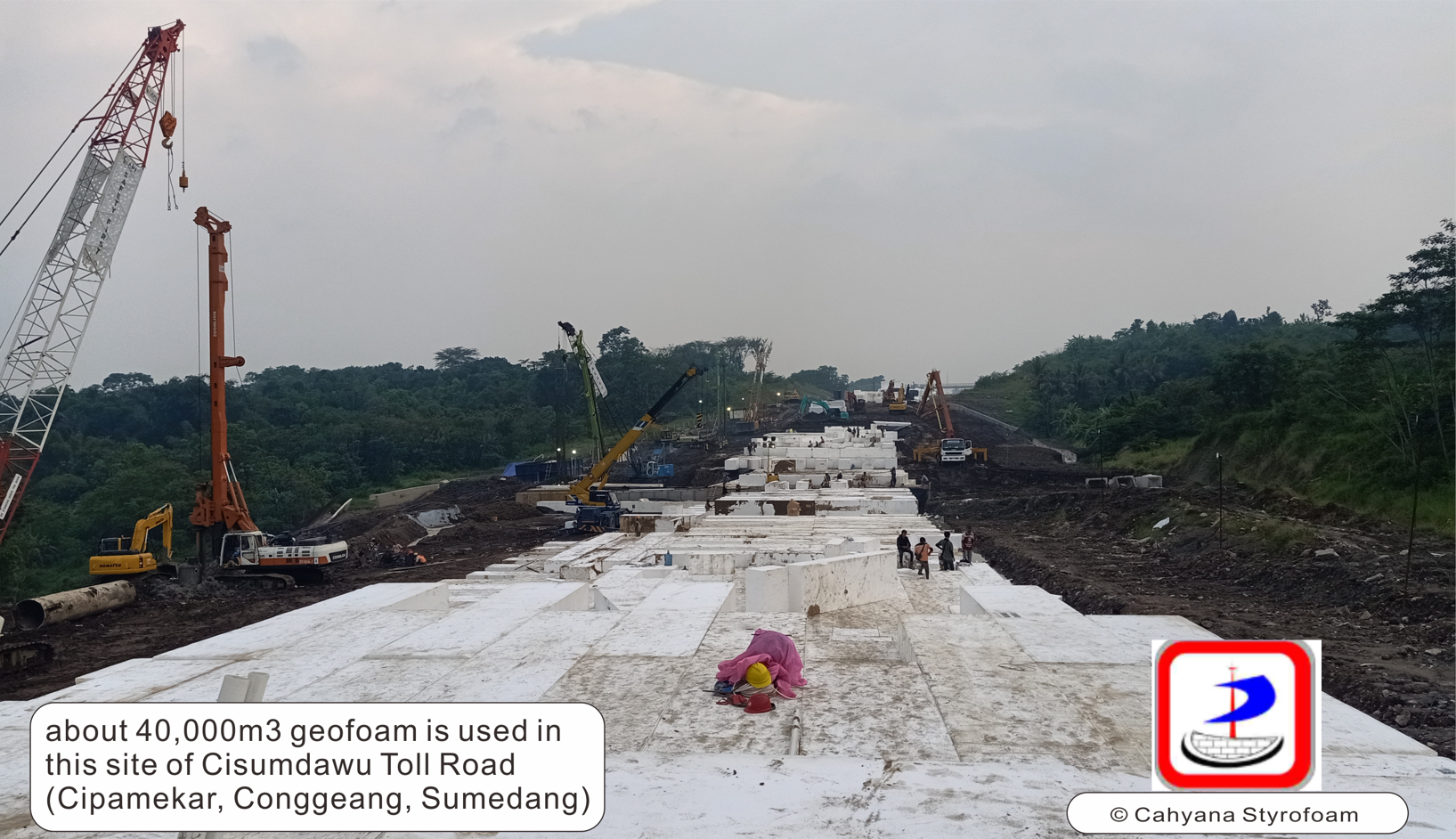 EPS Geofoam used as embankment at Cisumdawu Toll Road Sumedang Indonesia